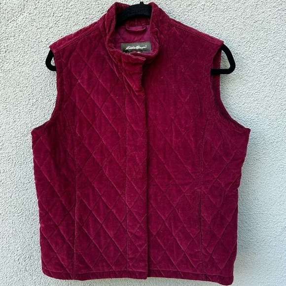 Eddie Bauer Quilted Corduroy Vest | Mulberry Wine | Size Large - Picture 4 of 7